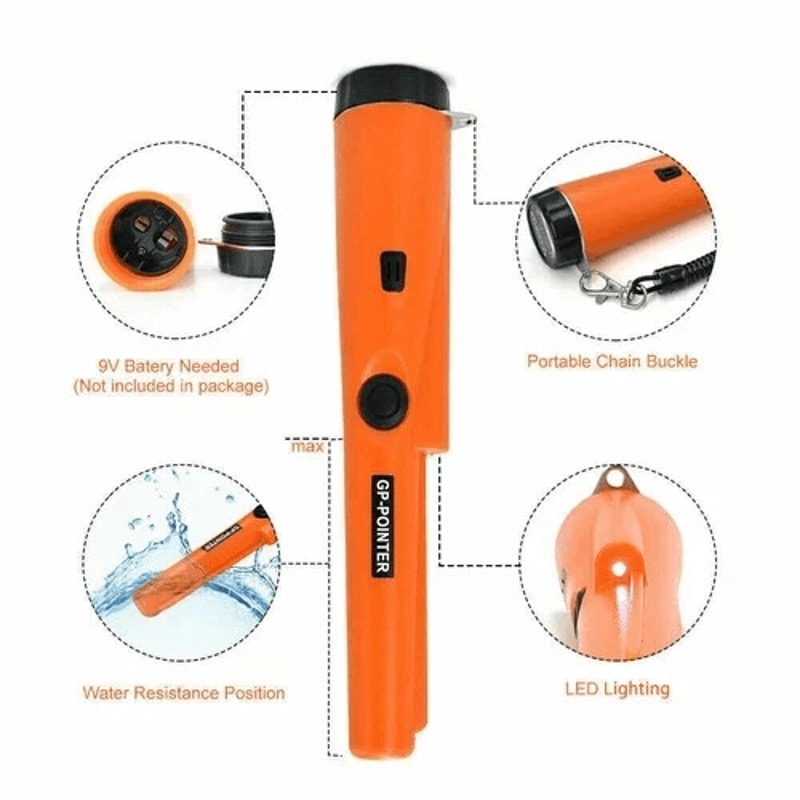 Sensitive Tester Waterproof HandHeld Metal Detector Gold Digger Hunter Probe 10
