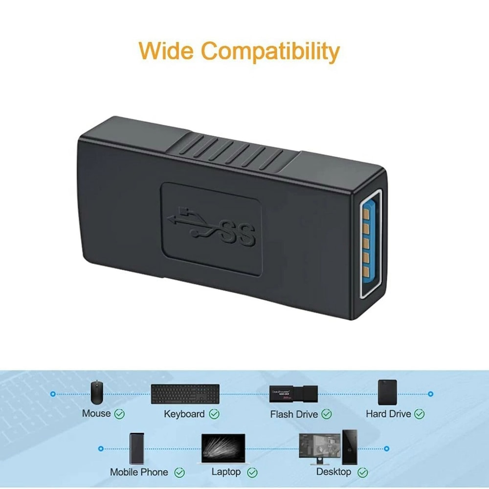 USB Type A Female To Female Adapter Gender Changer Coupler Connector 3