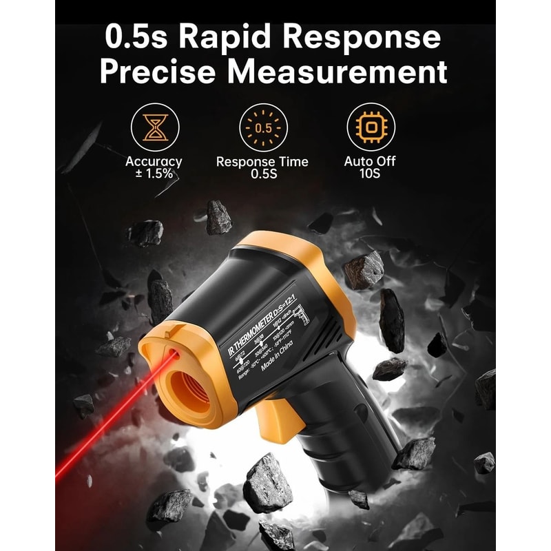 Digital Temperature Tester Infrared Laser Thermometer Gun NonContact 4