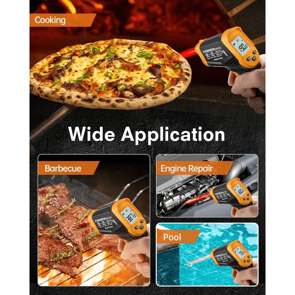 Digital Temperature Tester Infrared Laser Thermometer Gun NonContact 5