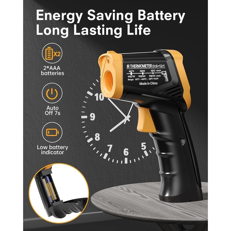 Digital Temperature Tester Infrared Laser Thermometer Gun NonContact 3