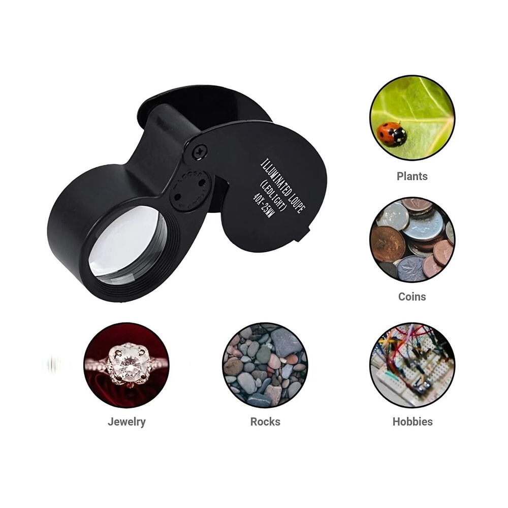 Jewelry Magnifying Loupe LED Light Eye Glass Magnifier Pocket Jewelers Loop 4