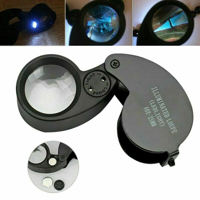 Jewelry Magnifying Loupe LED Light Eye Glass Magnifier Pocket Jewelers Loop 5
