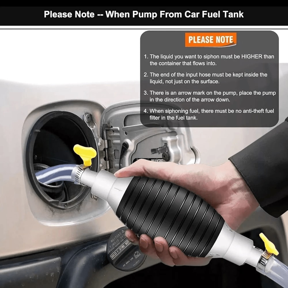 Manual Car Fuel Transfer Pump Portable Hand Siphon Pump For Gasoline Petrol 4