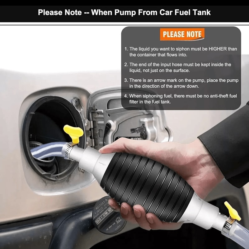 Manual Car Fuel Transfer Pump Portable Hand Siphon Pump For Gasoline Petrol 4