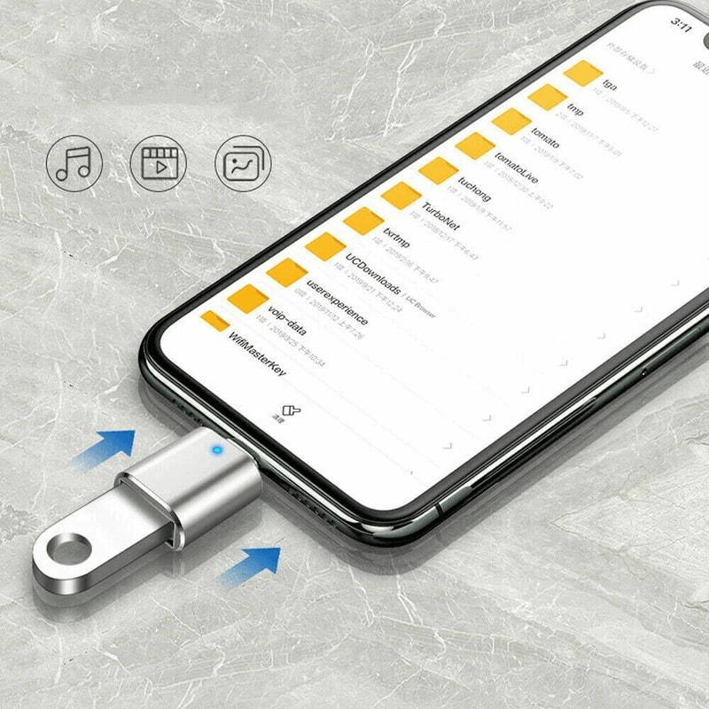 USBC Male To USB A Female Adapter Converter For OTG Type C Android Phones With LED 1