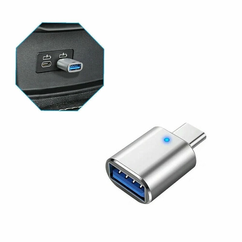 USBC Male To USB A Female Adapter Converter For OTG Type C Android Phones With LED 5