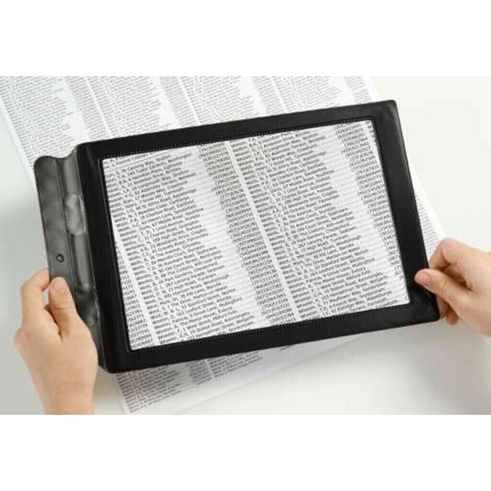 Large Full Page Magnifier 4x Magnifying Glass Reading Aid For Books Text 0
