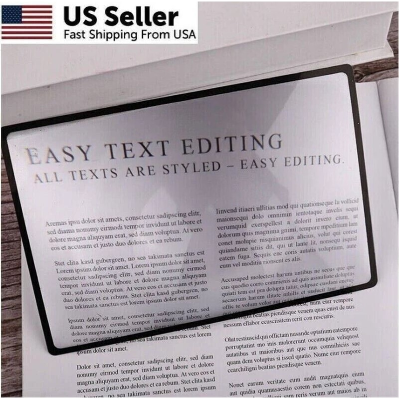 Full Page Magnifying Lens 3x Reading Aid Large Magnifier Sheet For Books And Documents 1