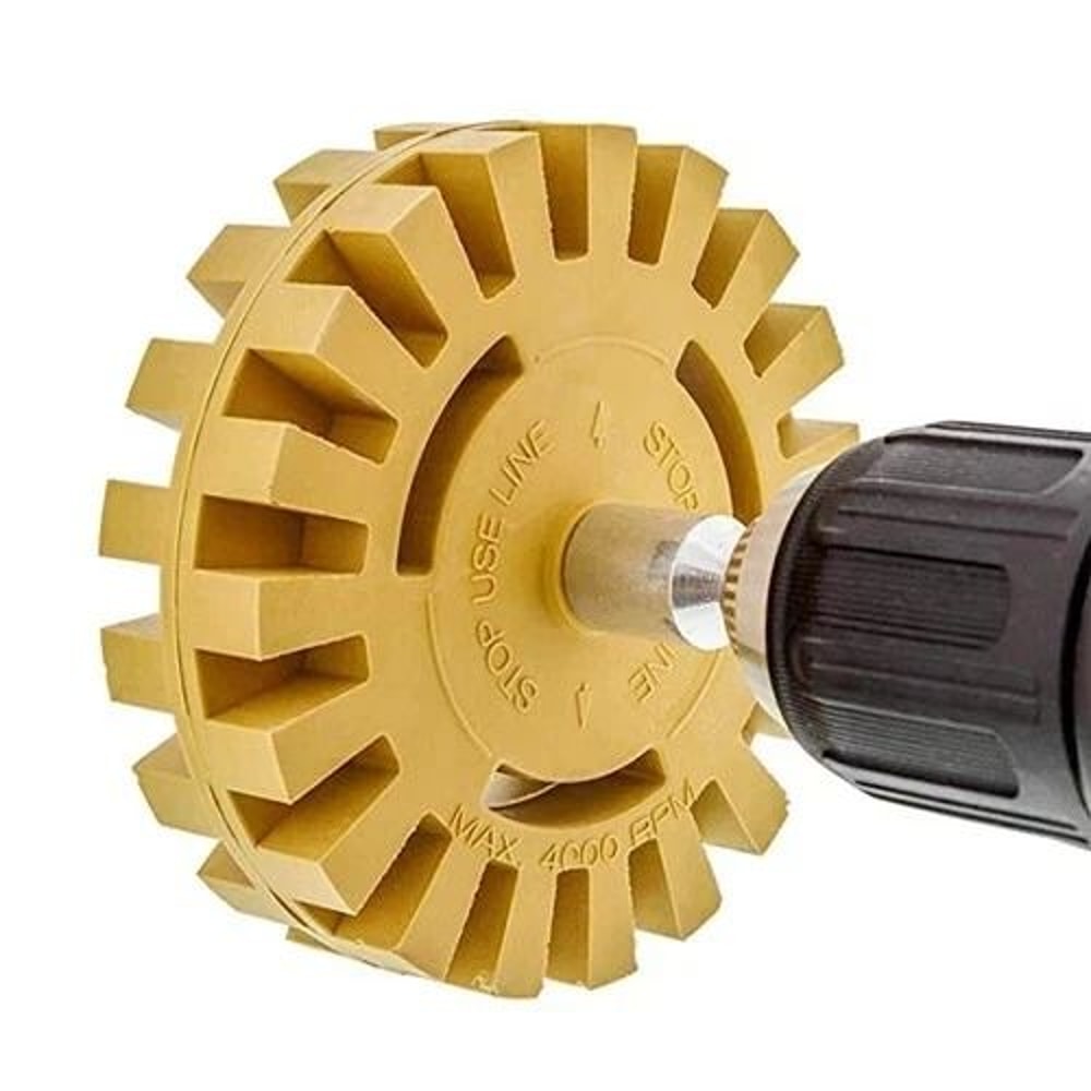 Rubber Pinstripe Eraser Wheel Tool For Drill Car Decal Remover Removes Adhesive Stickers 2