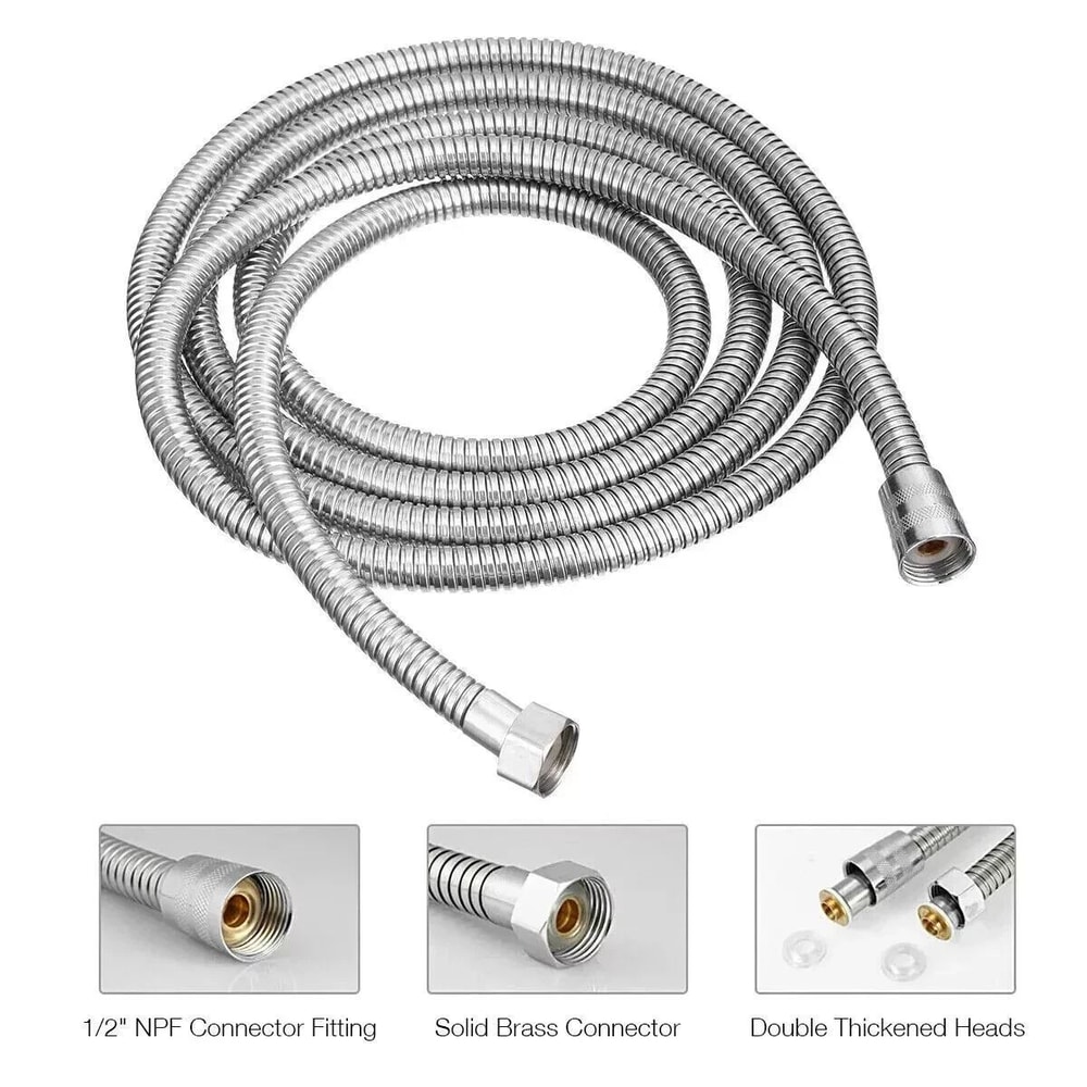 High Pressure Adjustable Chrome Long Shower Hose For Head Handheld Spray 2