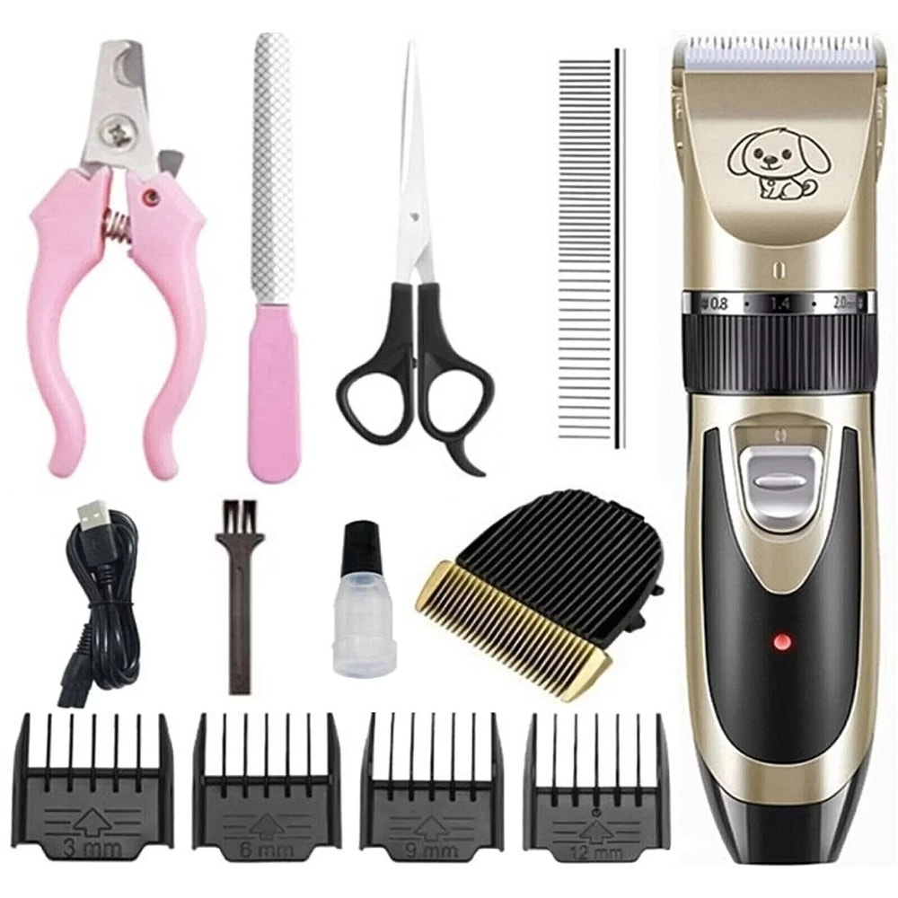 Rechargeable Dog Cat Grooming Kit Cordless Electric Hair Clipper Trimmer Set For Professional Groom 0