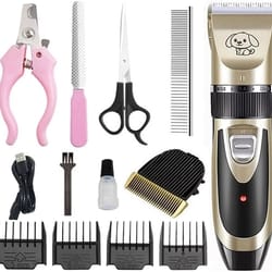 rechargeable dog cat grooming kit, cordless electric hair clipper, trimmer set for professional grooming