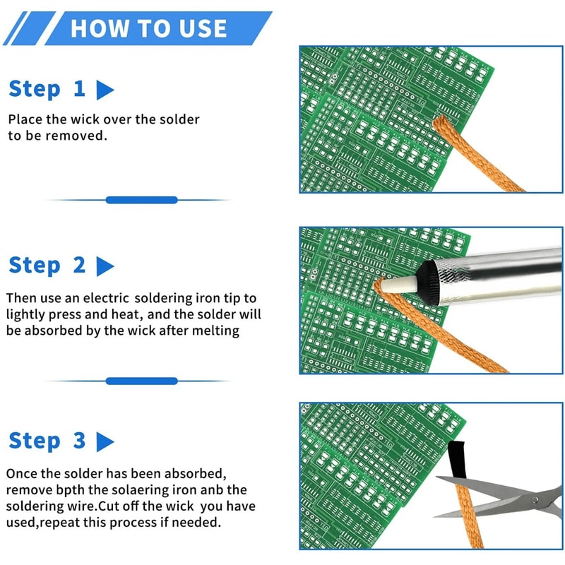 Solder Remover Spool Desoldering Braid Copper Wick For Electronics 1