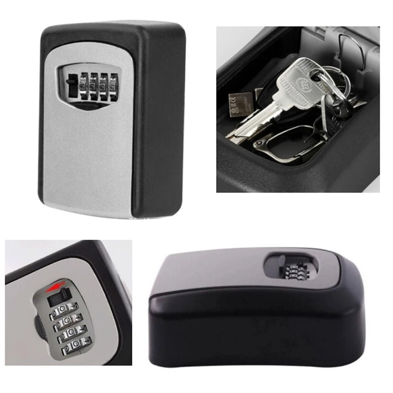 Combination Wall Mount Key Lock Box 4 Digit Key Safe Lock Box Security Storage Case ABS 2