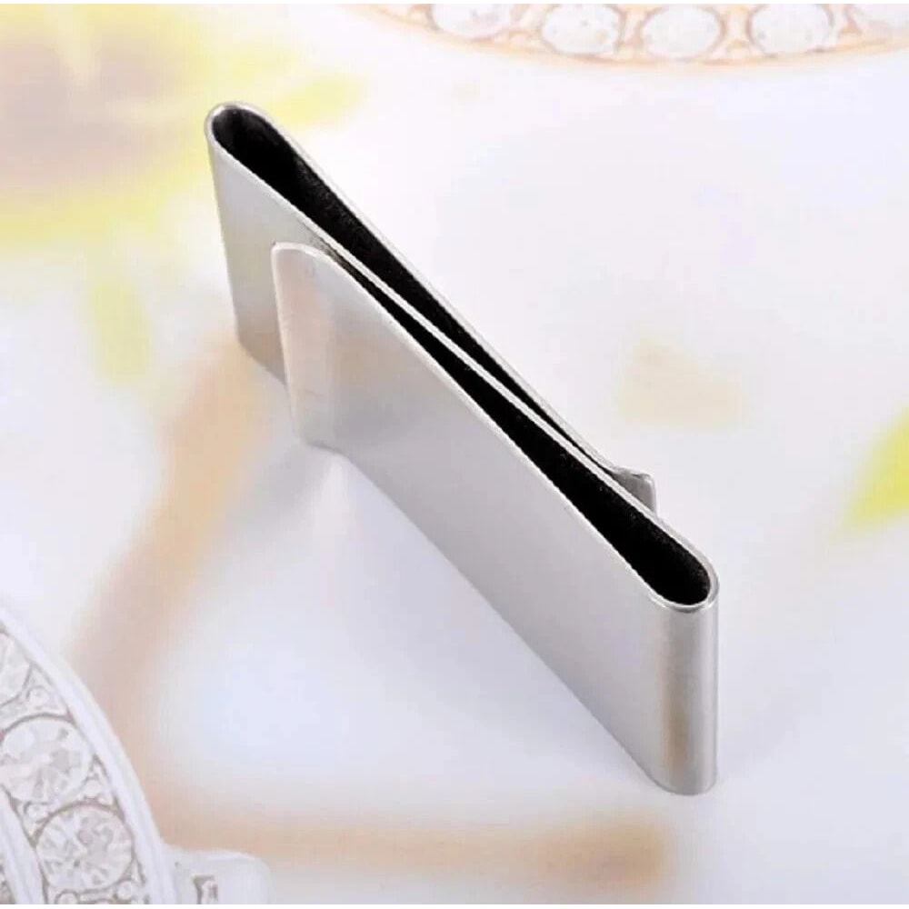 Stainless Steel Credit Card Holder Wallet Double Sided Money Clip Slim Design 0