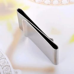 stainless steel credit card holder wallet, double sided money clip, slim design