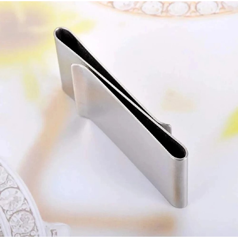 Stainless Steel Credit Card Holder Wallet Double Sided Money Clip Slim Design 0