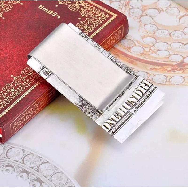 Stainless Steel Credit Card Holder Wallet Double Sided Money Clip Slim Design 2