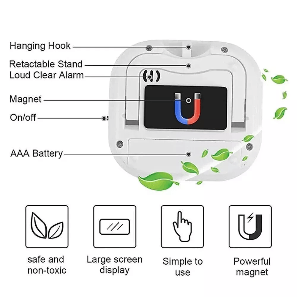 Cooking Timer Count Down Up Clock Large Digital Kitchen Display Loud Alarm Magnetic 1