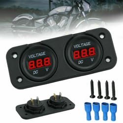 led digital volt meter, car dual battery red display, boat voltage marine gauge for vehicles