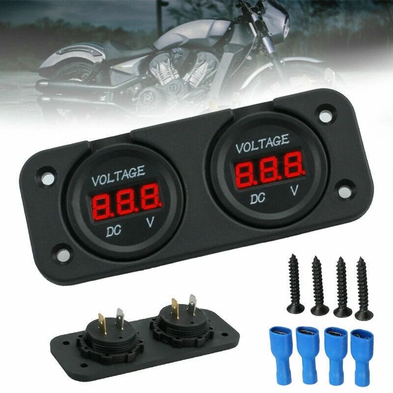 LED Digital Volt Meter Car Dual Battery RED Display Boat Voltage Marine Gauge For Vehicles 0