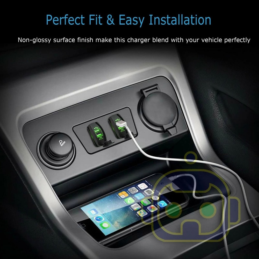 Carling ARB Rocker Switch Dual USB Power Charger Blue LED Light Car Boat Marine Power 7