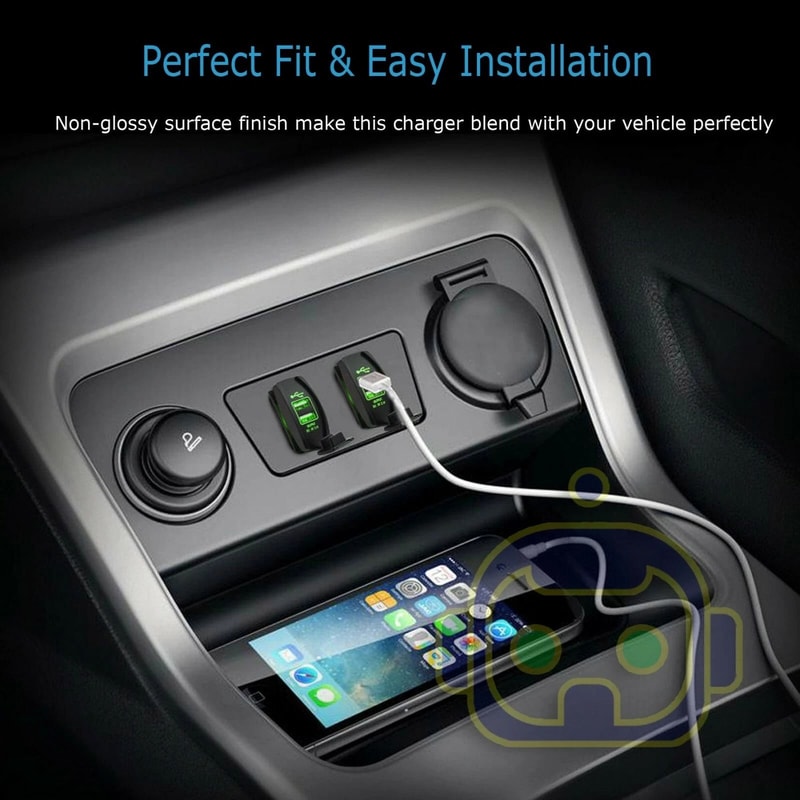 Carling ARB Rocker Switch Dual USB Power Charger Blue LED Light Car Boat Marine Power 7