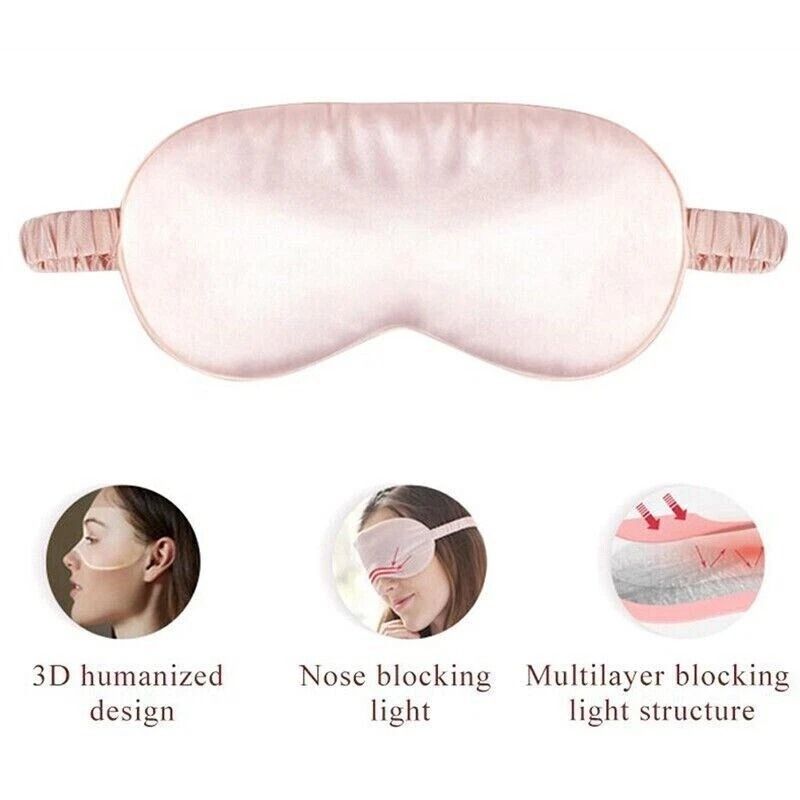 Night Sleep Eye Mask Silk Satin Eye Cover Relaxing Sleeping Mask For Women Men 2