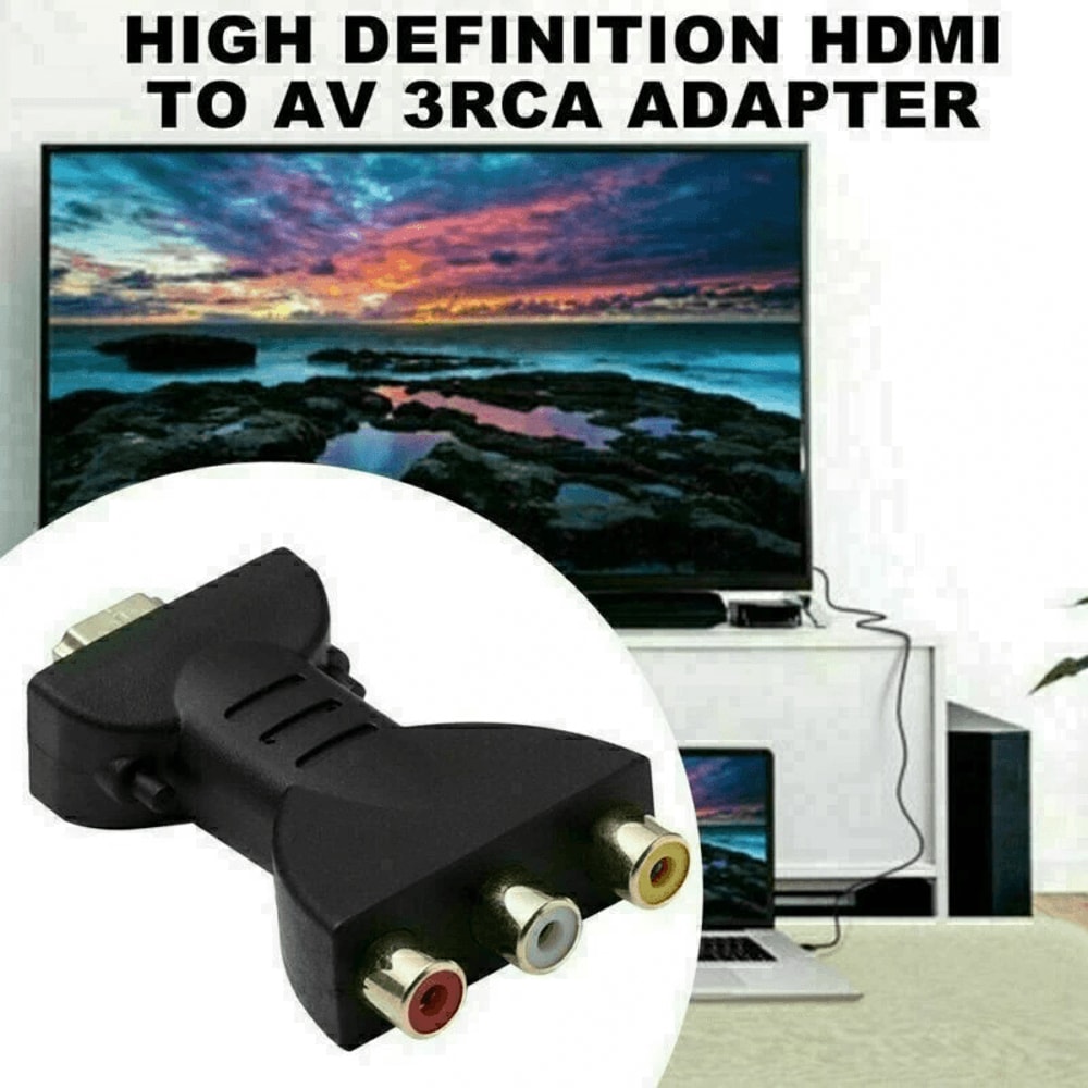 HDMI Male To RCA Female Composite AV Video Audio Adapter Converter For TV PC 6