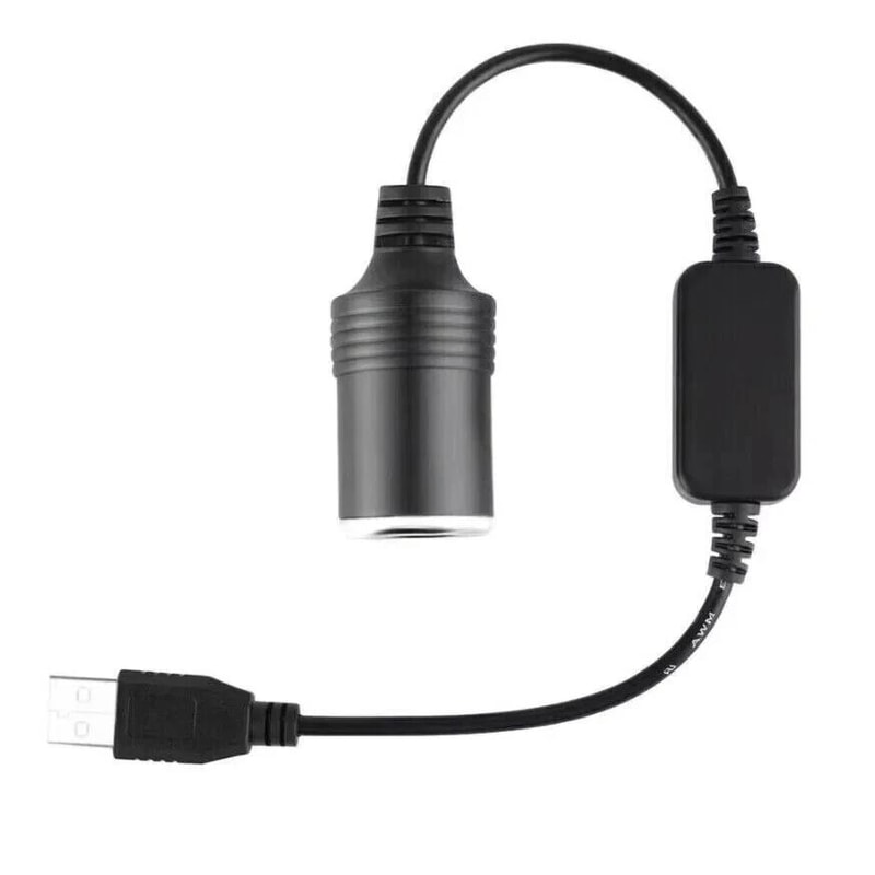 USB To Car Cigarette Adapter Lighter Female Socket Converter Cable Connector 1