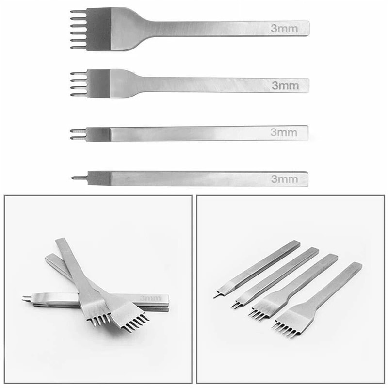 Leather Craft Punch Tools Kit Sewing And Carving Saddle Groover For Working 3