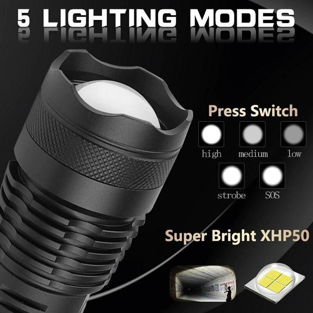 LED Tactical Flashlight SuperBright And Rechargeable Battery Included 4