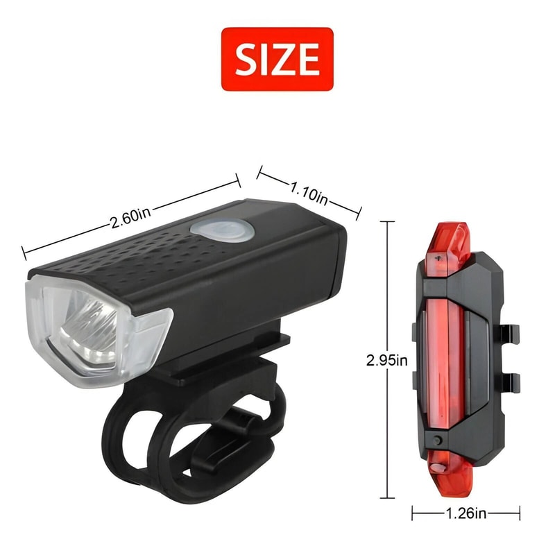 Bike Front And Rear Lamp USB Rechargeable LED Bicycle Headlight For Cyclists 4