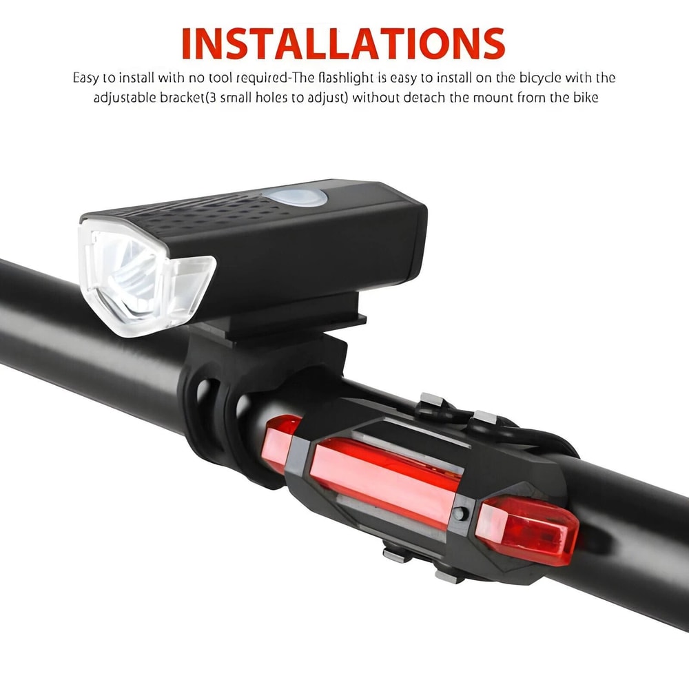 Bike Front And Rear Lamp USB Rechargeable LED Bicycle Headlight For Cyclists 6