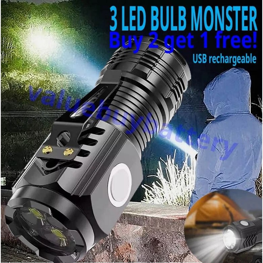 Mini Flashlight Power Waterproof Outdoor Travel ThreeEyed Monster 12