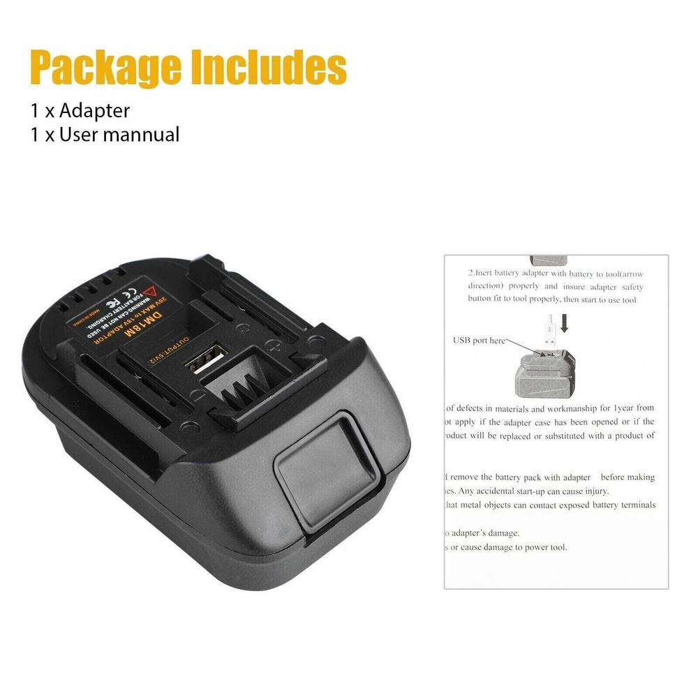 USB Battery Adapter For 20V Milwaukee M18 Converter To 18V 6