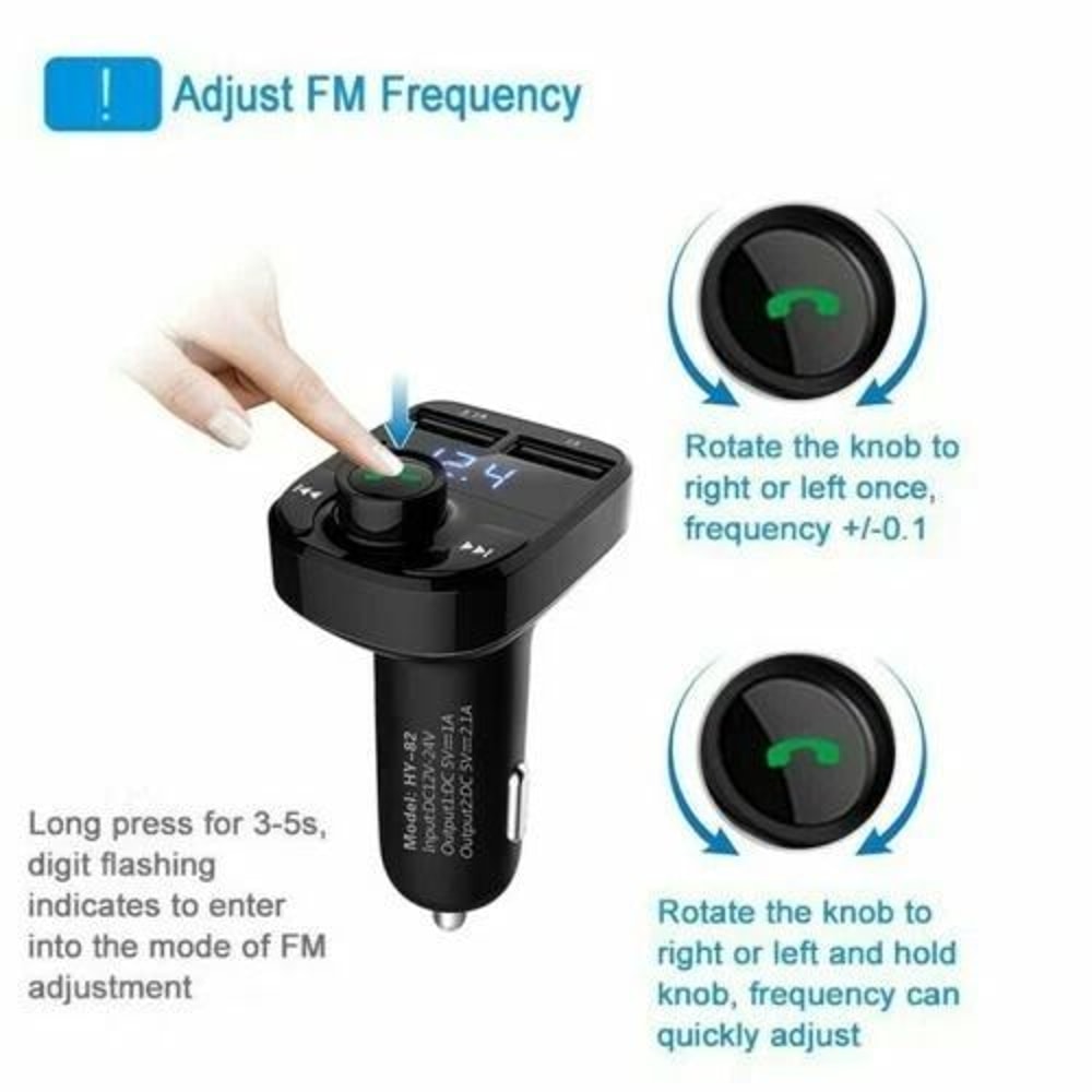 Radio MP3 Wireless Adapter Car Kit In Car Bluetooth FM Transmitter USB Charger 2 5