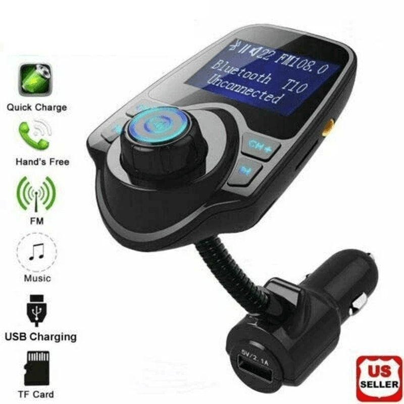 FM Transmitter Stereo Bluetooth Wireless Car Receiver Adapter With USB Charger Ports 8
