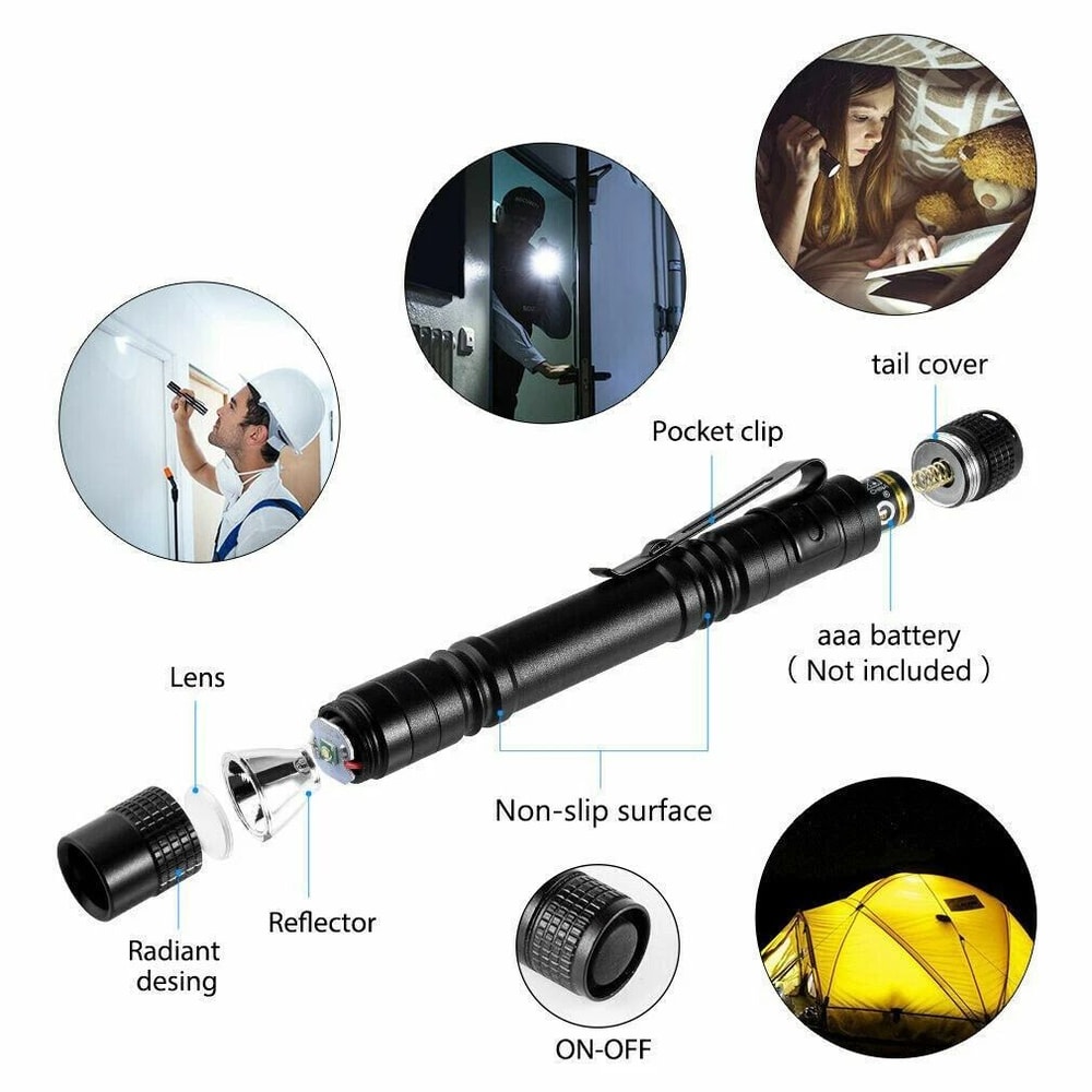 Mini Super Bright LED Torch Light Tactical Flashlight Small Penlight 5