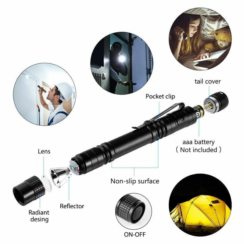 Mini Super Bright LED Torch Light Tactical Flashlight Small Penlight 5