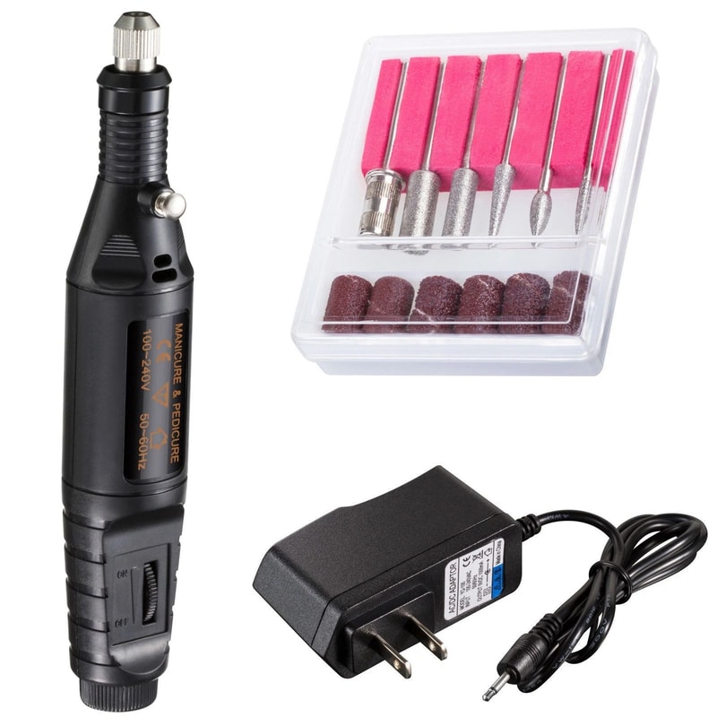 Portable Nail File Drill Kit Electric Acrylic Manicure Pedicure Salon Machine 6