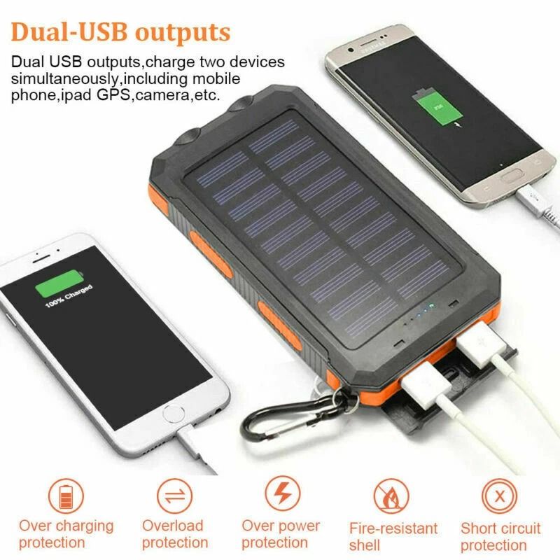 Solar Power Bank For Cell Phone Super Powerful USB Portable Charger 9