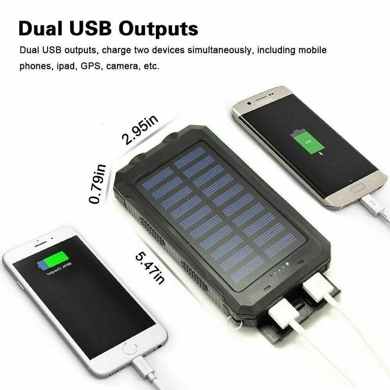 Portable Waterproof Solar Power Bank External Battery Charger 2