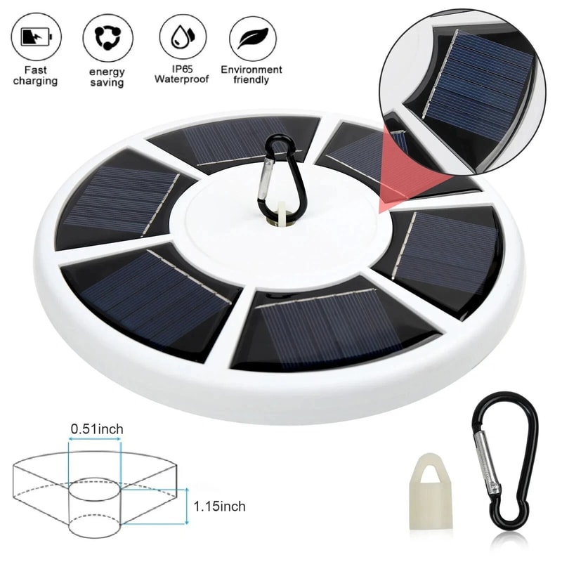 Super Bright LED Solar Powered Flag Pole Light Waterproof Outdoor Auto Active 1