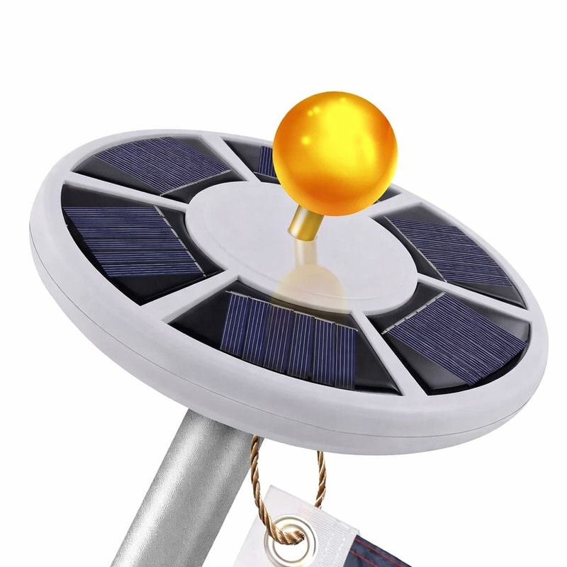 Super Bright LED Solar Powered Flag Pole Light Waterproof Outdoor Auto Active 0