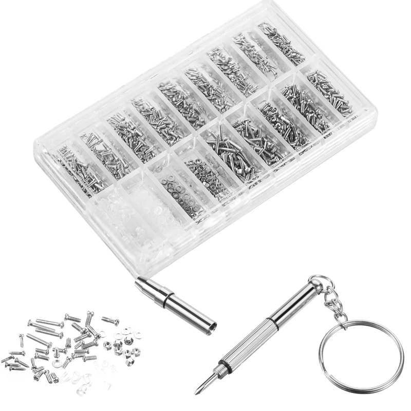 Watch Eyeglass Glasses Repair Tool Set With Tiny Screws Nut Screwdriver Kit 1