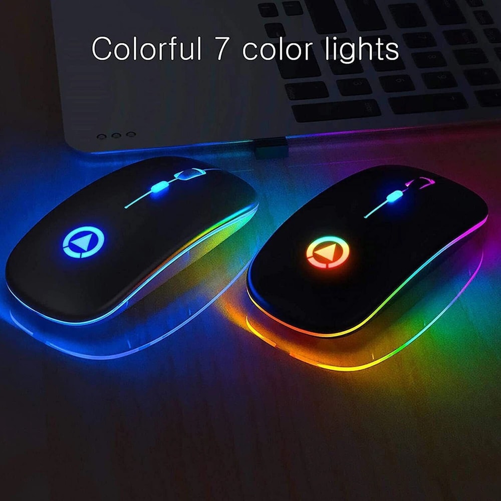 USB Rechargeable RGB Wireless Optical Mouse Cordless Mice For PC Laptop 8
