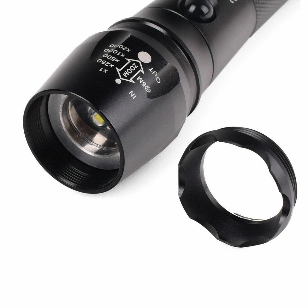 Tactical Aluminum Flashlight 5 Modes LED Zoom Torch For Reliable Illumination 2