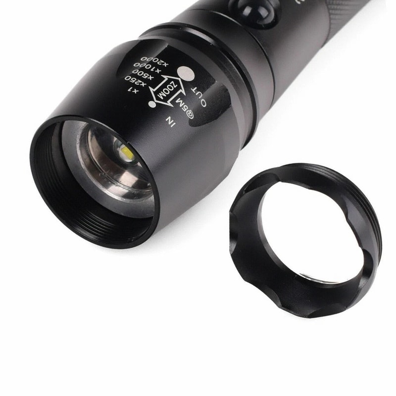 Tactical Aluminum Flashlight 5 Modes LED Zoom Torch For Reliable Illumination 2